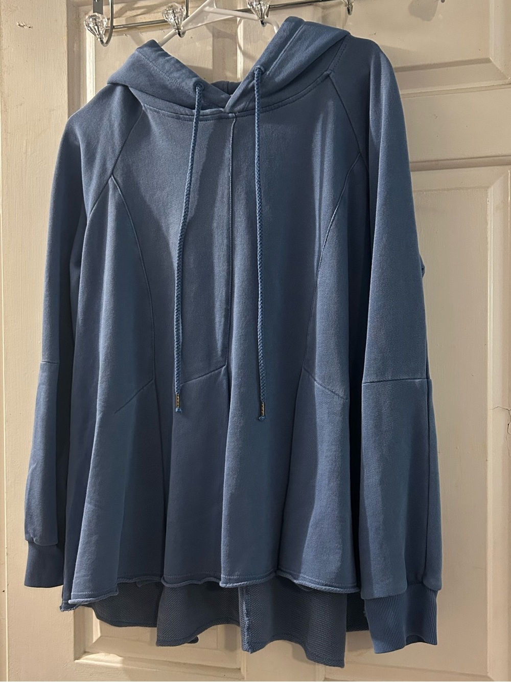 Anthropologie Dusty Blue Hooded Pullover Sweater